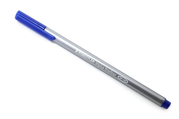 STAEDTLER Triplus Fineliner Blu - Punta 0,3mm, Ergonomico Triangolare, Inchiostro Lavabile, Sistema Dry-safe