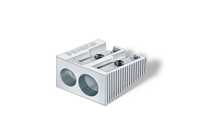 Staedtler Temperamatite Metallico 2 Fori - Adatto a Matite Ø fino a 8,2 mm e 10,2 mm - Confezione da 20 Pezzi