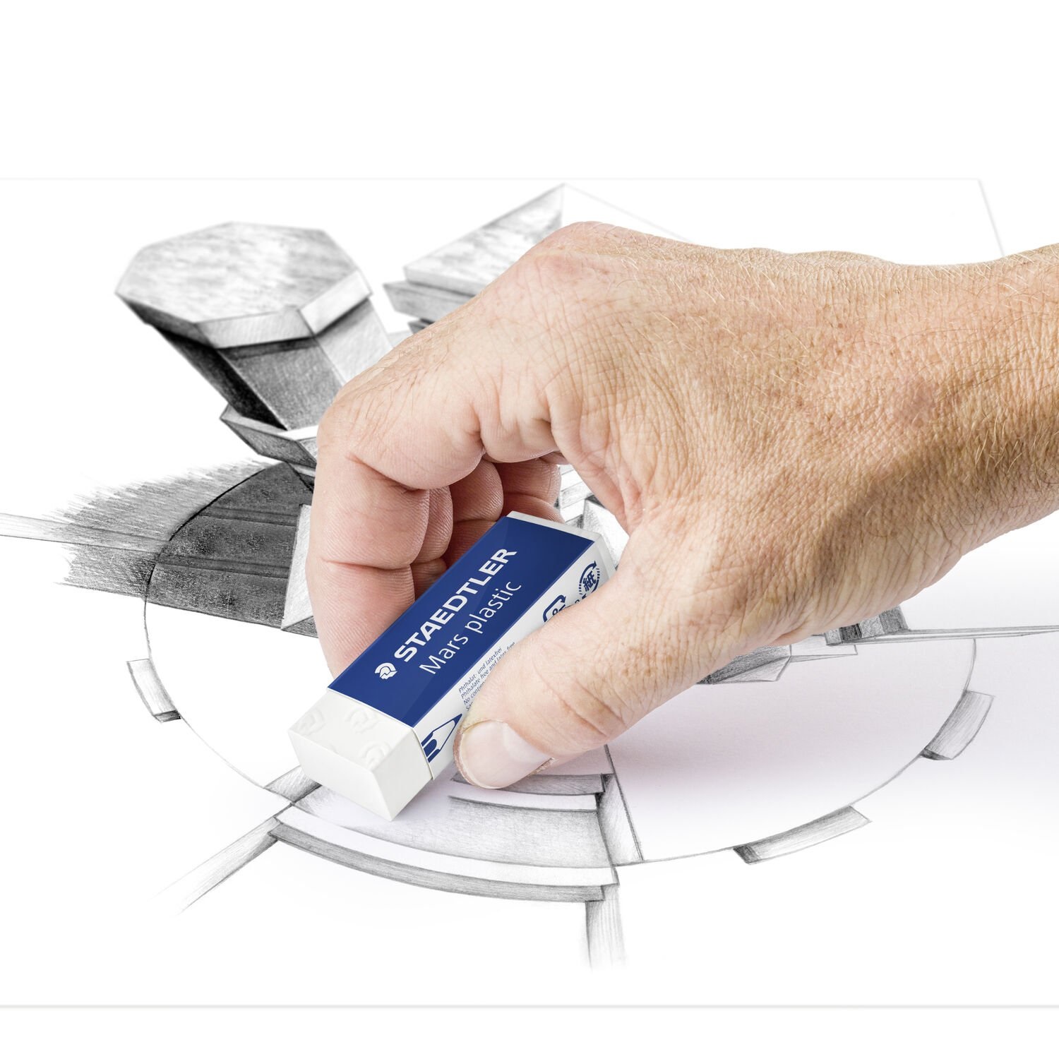 Staedtler Mars plastic 526 50 - Gomma per Cancellare Bianco, Senza Ftalati né Lattice, Alta Qualità per Scuola e Ufficio