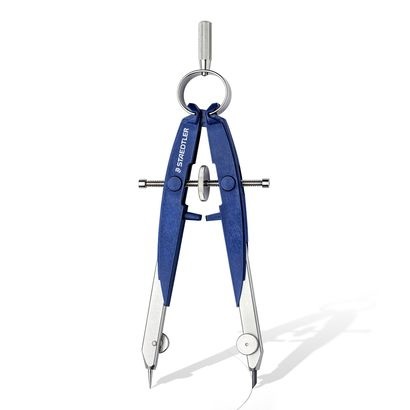 Staedtler Mars Comfort 556 Compasso Blu-Argento in Metallo e Plastica, Diametro Max Cerchio 225 mm, Astuccio con Ricambi