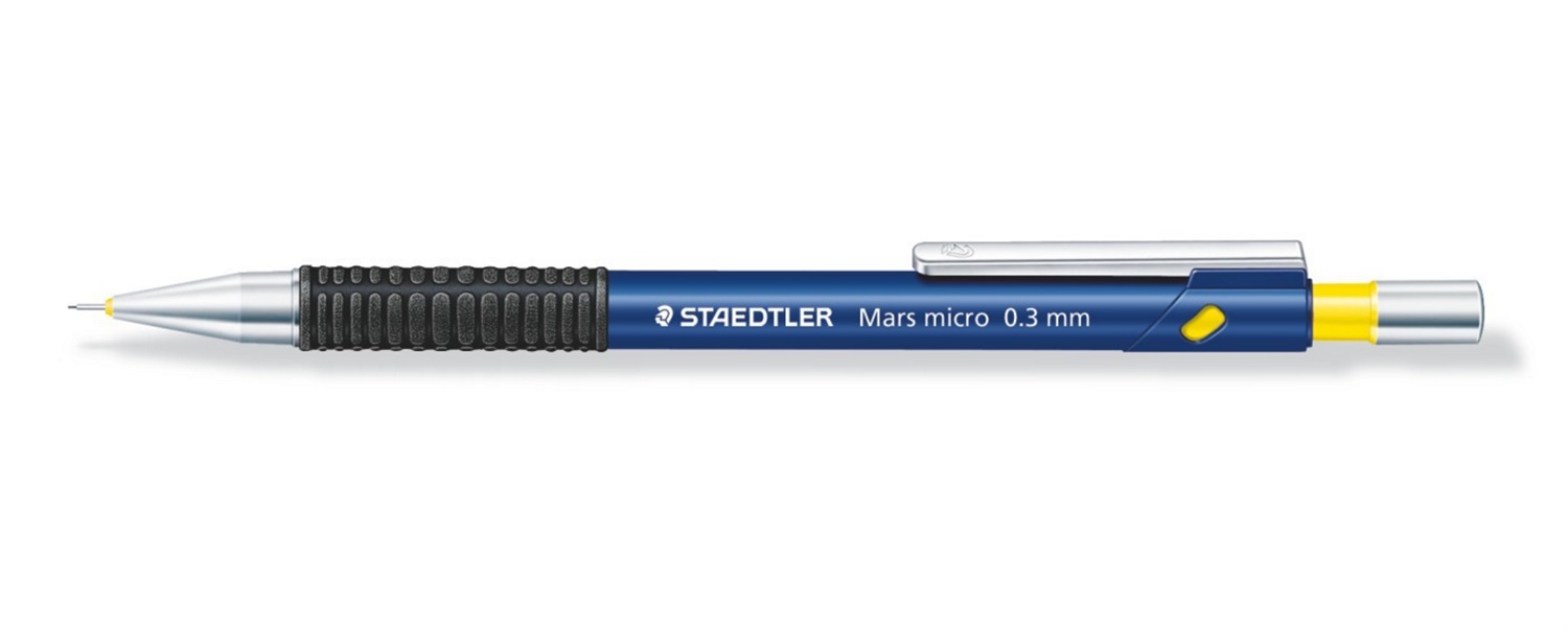 Staedtler Mars Micro 775 Portamine a Scatto 0,3 mm con Impugnatura Antiscivolo e Gomma Integrata