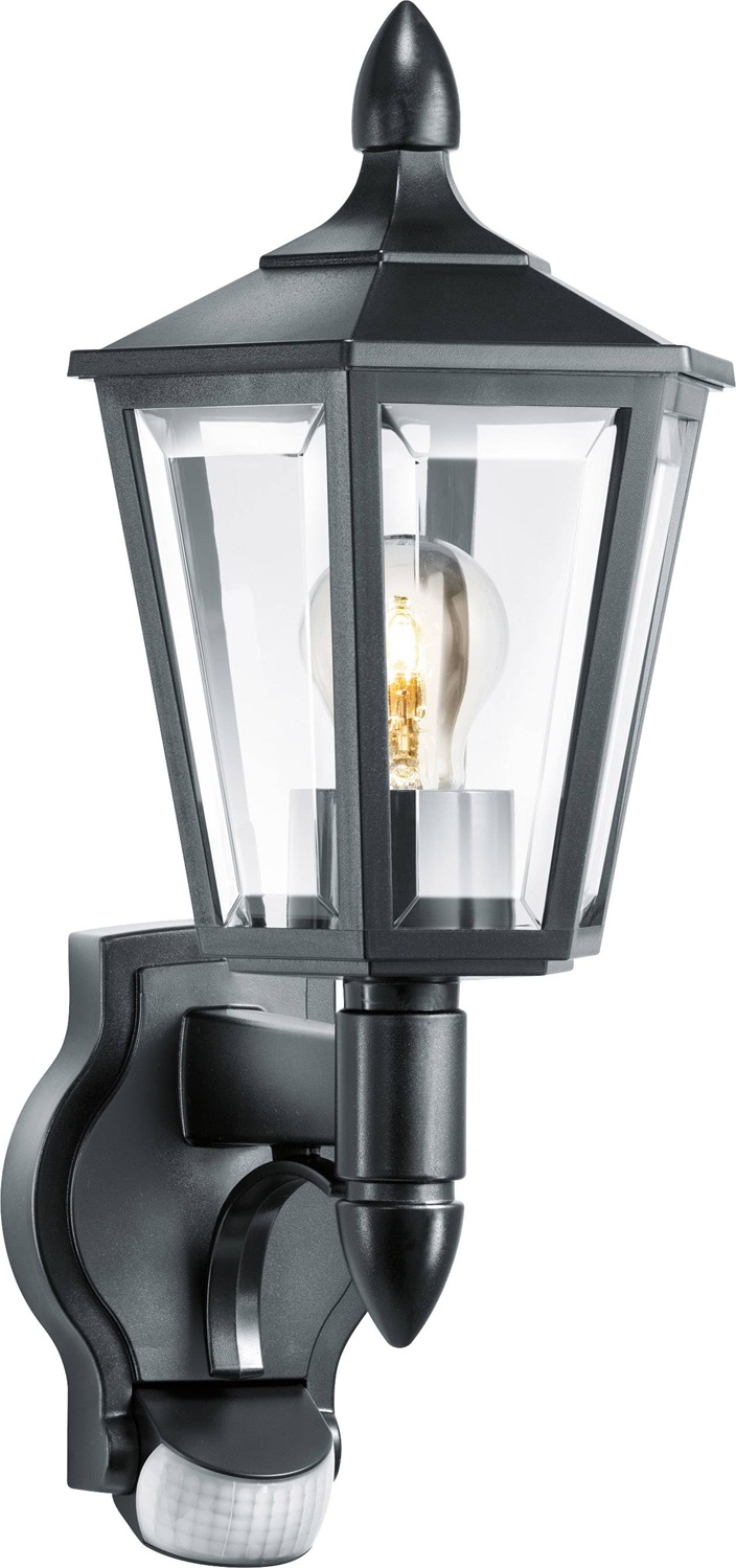 Steinel L 15 S Lampada da Parete per Esterni con Sensore di Movimento, 1x60 W, E27, IP44, Nero