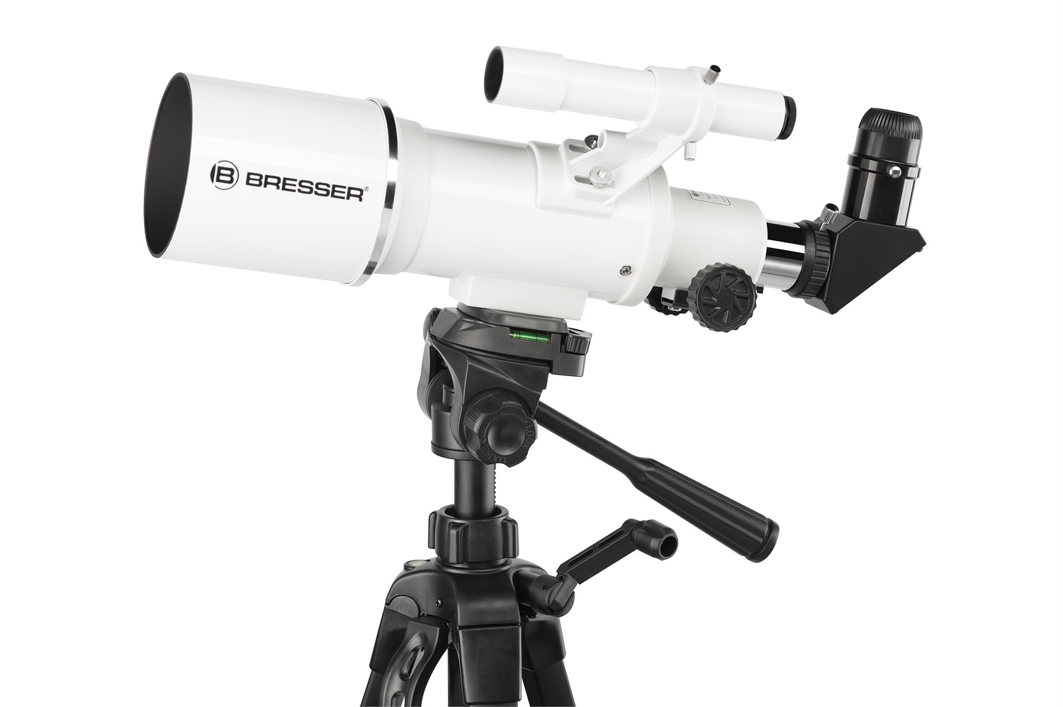 Bresser Optics Classic 70/350 - Telescopio Rifrattore 140x con Treppiede in Alluminio, Leggero e Compatto, Nero e Bianco