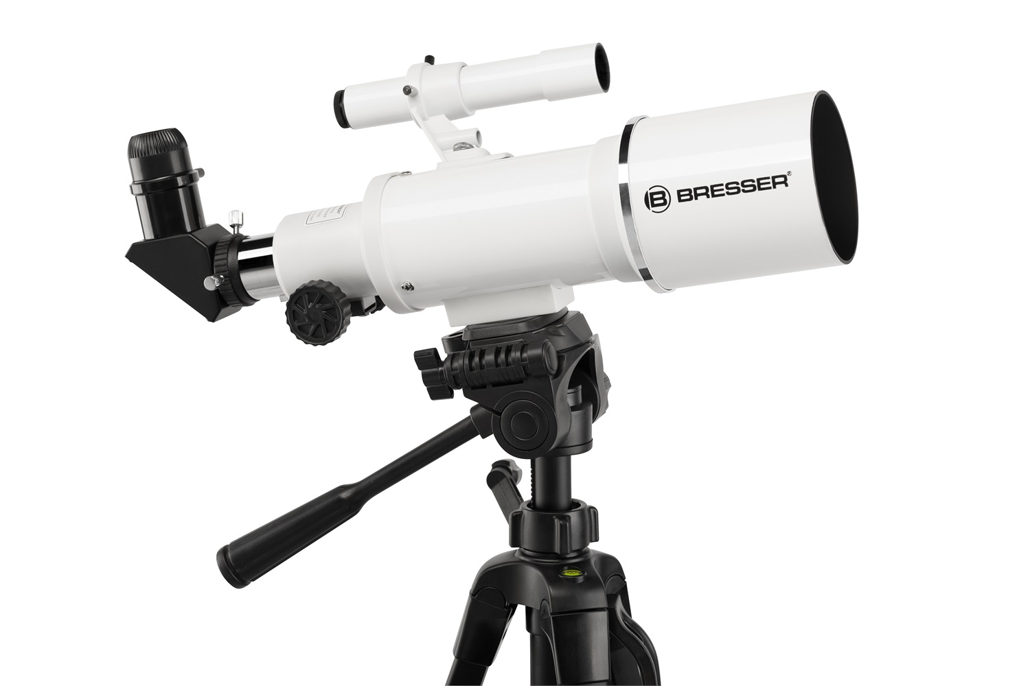 Bresser Optics Classic 70/350 - Telescopio Rifrattore 140x con Treppiede in Alluminio, Leggero e Compatto, Nero e Bianco