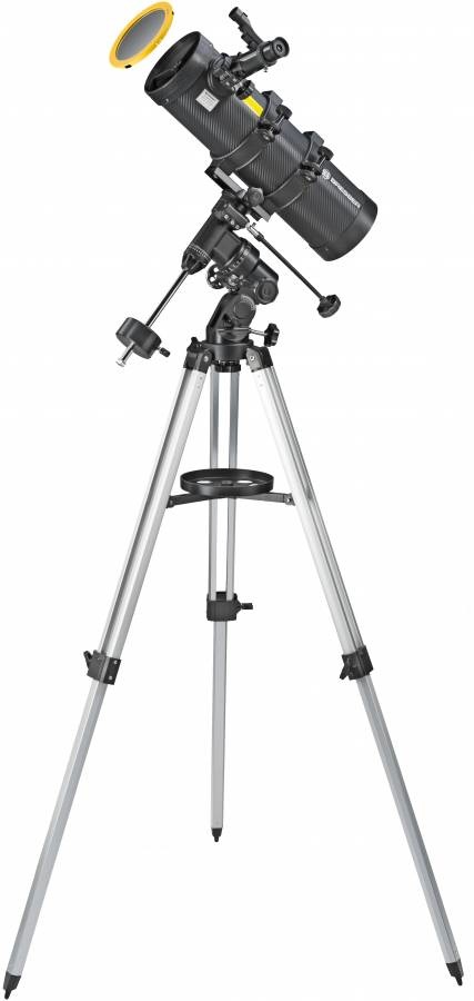 Bresser 4630100 Telescopio Riflettore Newtoniano Spica 130/1000 EQ3 con Adattatore per Fotocamera Smartphone - Sistema Catadiottrico, Filtro Solare Incluso
