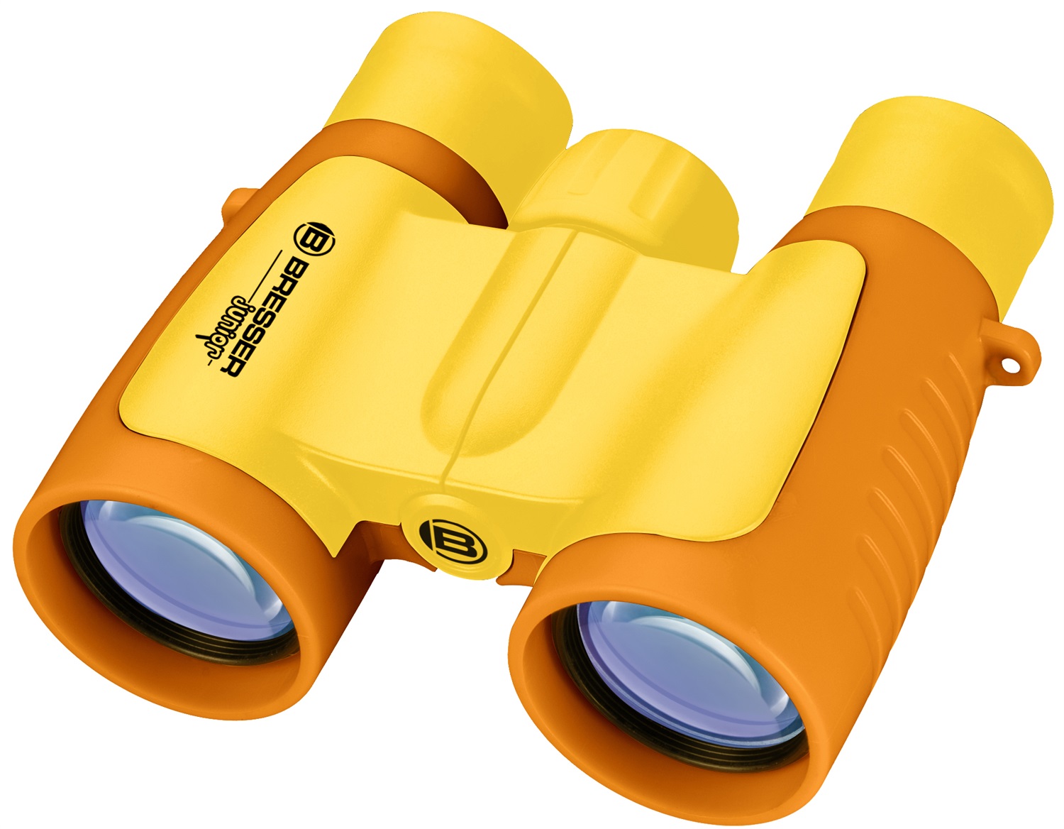 Bresser Junior Binocolo per Bambini 3x30 - Arancione e Giallo, Regolabile, Conchiglie Oculari Reversibili