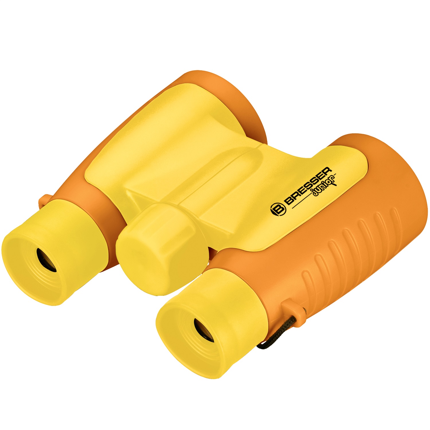 Bresser Junior Binocolo per Bambini 3x30 - Arancione e Giallo, Regolabile, Conchiglie Oculari Reversibili