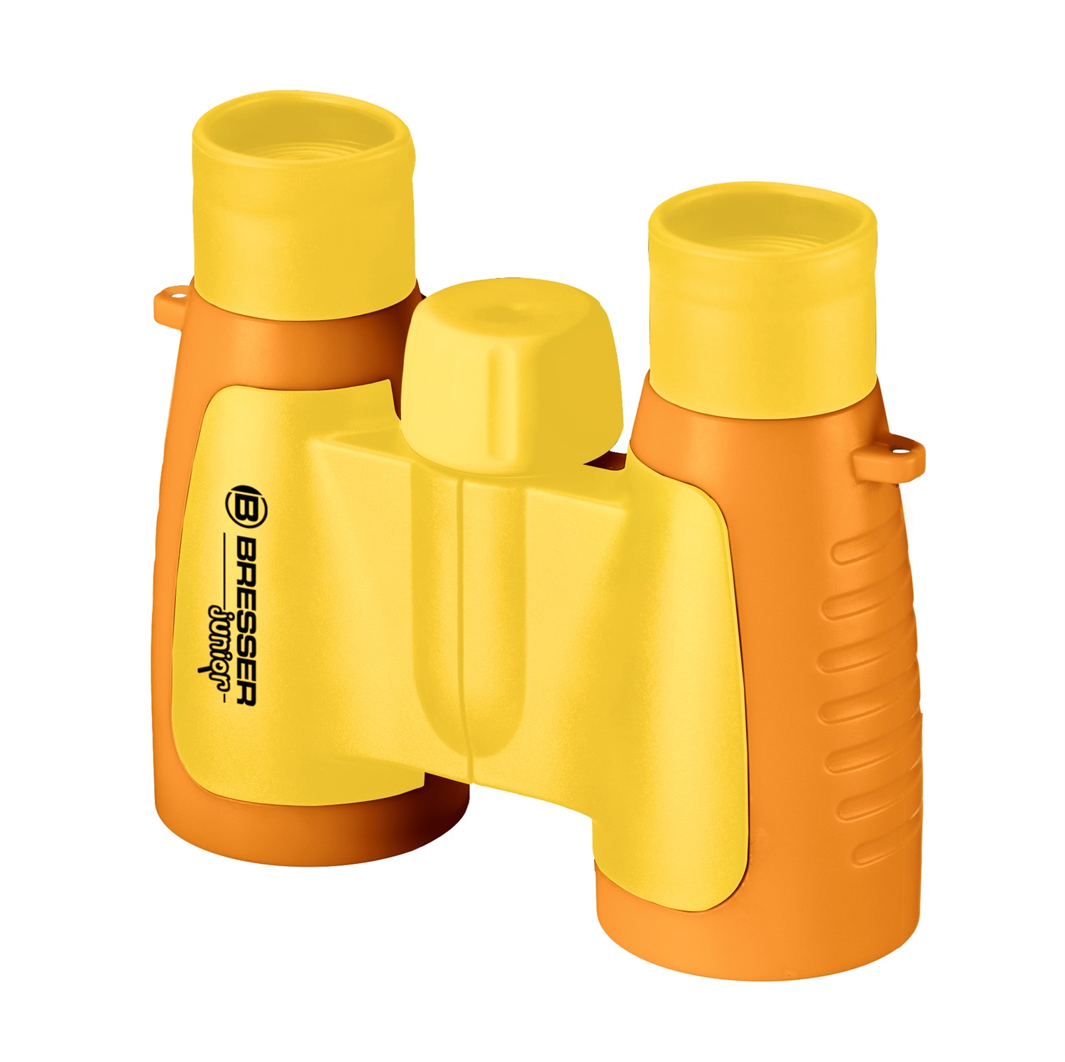 Bresser Junior Binocolo per Bambini 3x30 - Arancione e Giallo, Regolabile, Conchiglie Oculari Reversibili