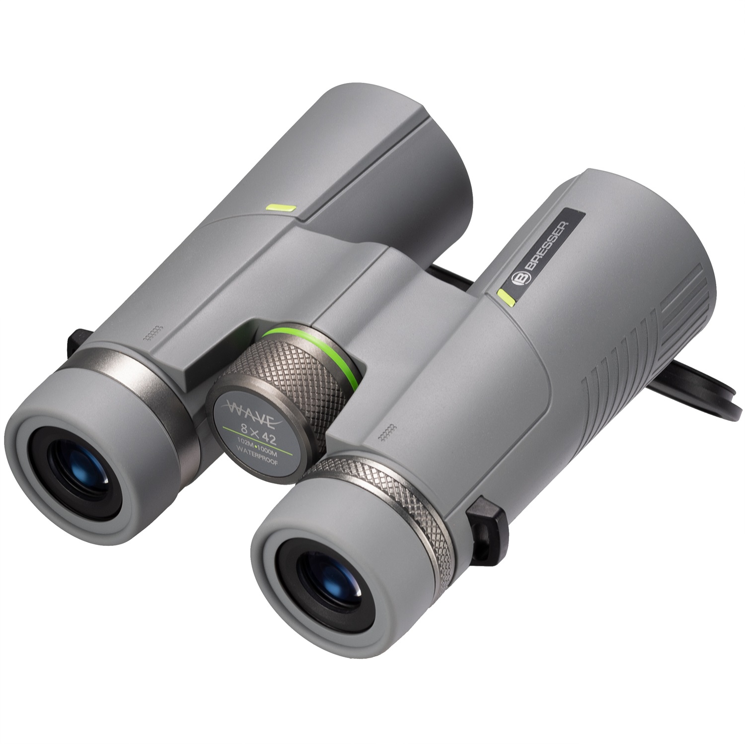 BRESSER Binocolo Wave 8x42 Impermeabile con Vetro BaK-4 e Rivestimento UR - Ideale per Osservazione della Natura e Viaggi