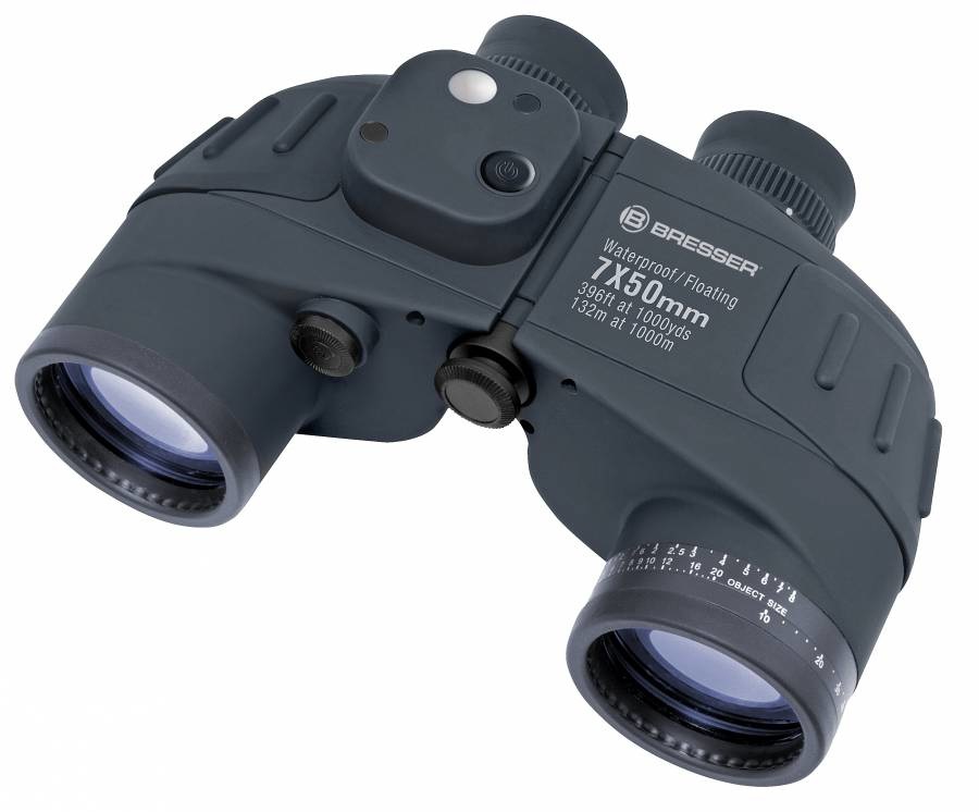 Bresser Nautic 7x50 Binocolo WD con Bussola Illuminata - Impermeabile, BaK-4, Garanzia 10 Anni