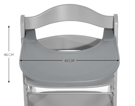 Hauck Alpha Click Tray - Vassoio Seggiolone Grigio in Materiale Riciclato, Facile da Fissare per Alpha e Beta , Ideale per Bambini da 6 a 36 Mesi