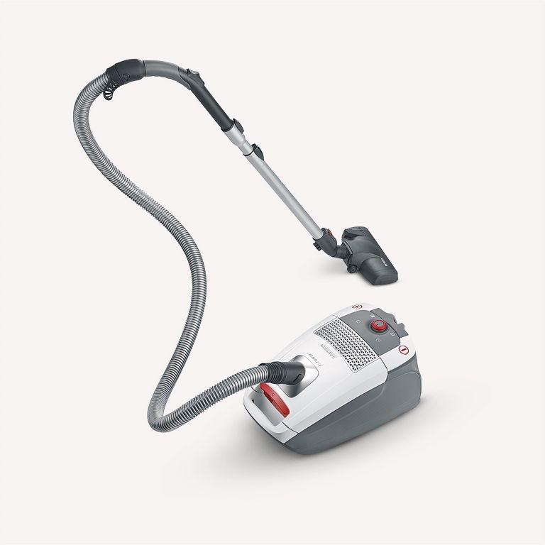 Severin BC 7047 Aspirapolvere a Traino con Sacco 850 W Bianco-Rosso, Potente e Silenzioso con Filtro HEPA 13