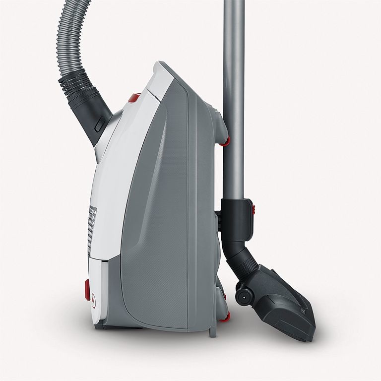 Severin BC 7047 Aspirapolvere a Traino con Sacco 850 W Bianco-Rosso, Potente e Silenzioso con Filtro HEPA 13