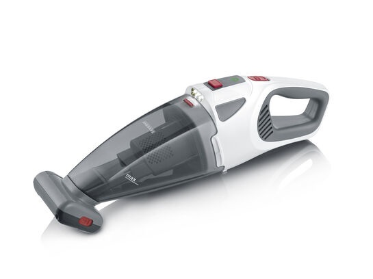 Severin HV 7146 Aspirapolvere Portatile Senza Fili - Batteria 18,5V, Aspirazione Solid e Liquidi, Autonomia 30 Minuti, Capacità 650 ml, 4 Accessori, Colori Grigio, Rosso, Bianco