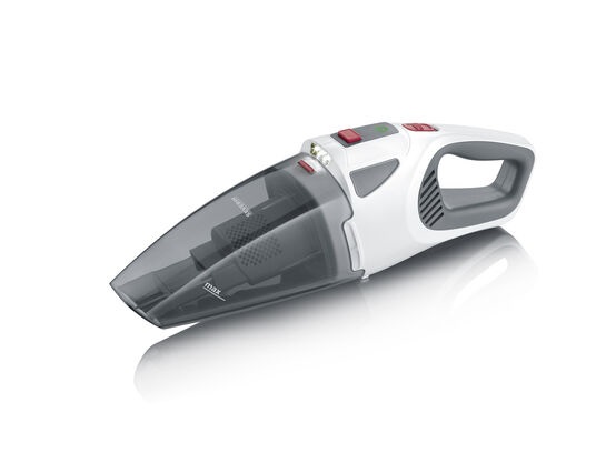 Severin HV 7146 Aspirapolvere Portatile Senza Fili - Batteria 18,5V, Aspirazione Solid e Liquidi, Autonomia 30 Minuti, Capacità 650 ml, 4 Accessori, Colori Grigio, Rosso, Bianco