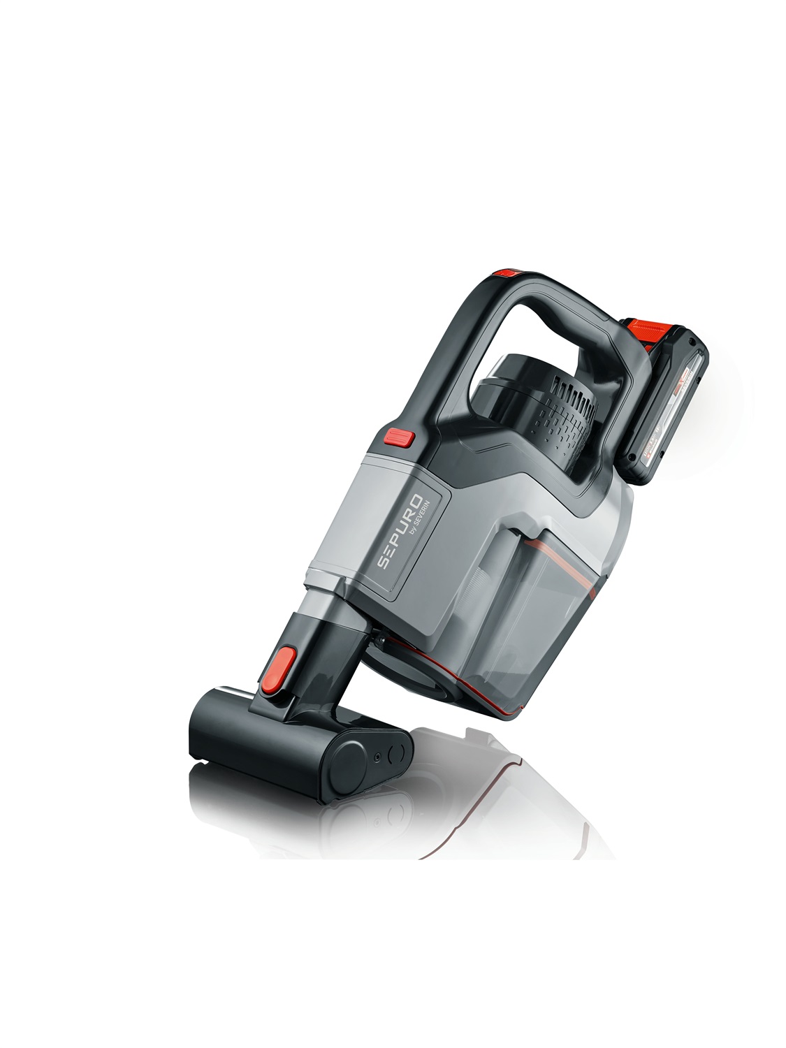 Severin HV 7184 Aspirapolvere a Bastone Senza Fili con Batteria Ricaricabile, Capacità 0,6 L, Filtraggio HEPA, Potenza 280 W, Colore Nero e Grigio
