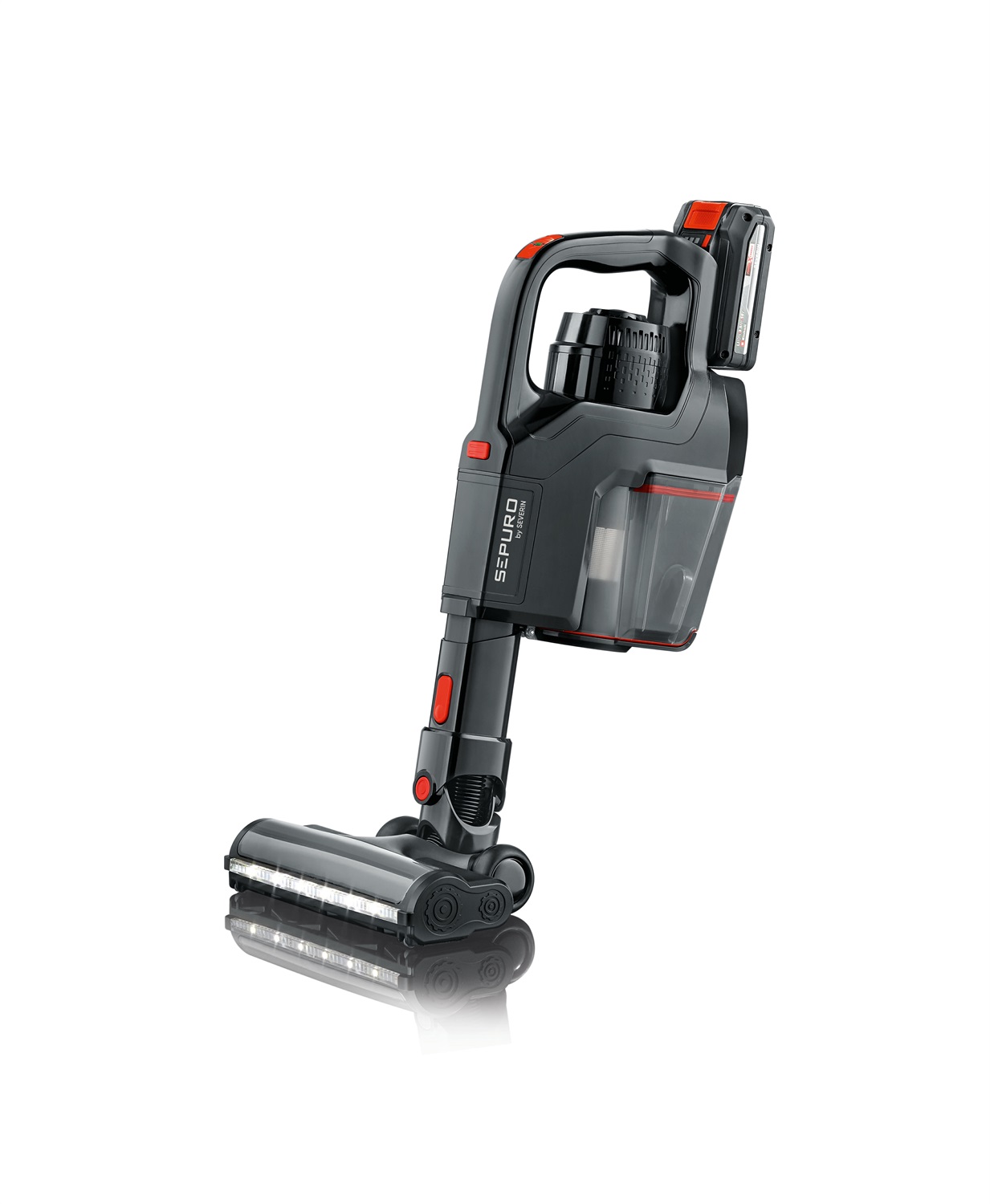 Severin HV 7186 Aspirapolvere Senza Fili con Batteria Ricaricabile 3 Ah, Potenza 450 W, 4 Livelli di Aspirazione e Design Maneggevole