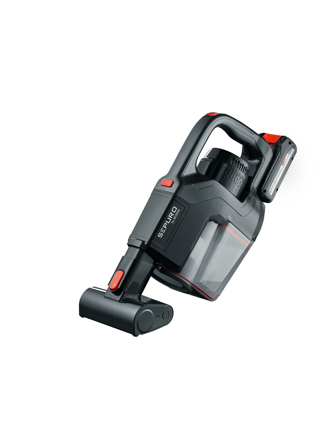 Severin HV 7186 Aspirapolvere Senza Fili con Batteria Ricaricabile 3 Ah, Potenza 450 W, 4 Livelli di Aspirazione e Design Maneggevole