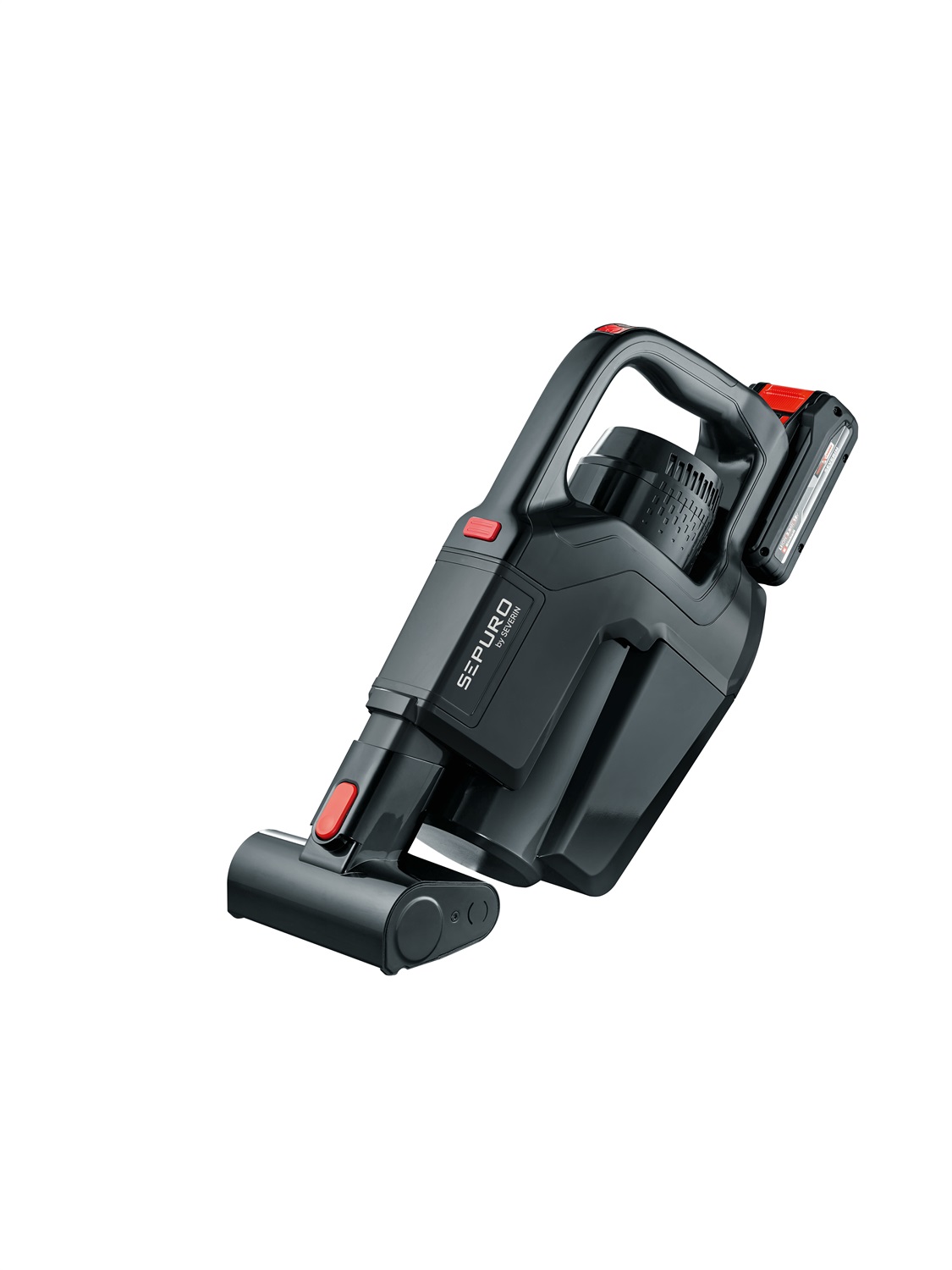 Severin HV 7187 Aspirapolvere a Bastone Senza Fili con Sacchetto, Filtraggio HEPA, Potenza 450 W, Capacità 1 L, Colore Nero
