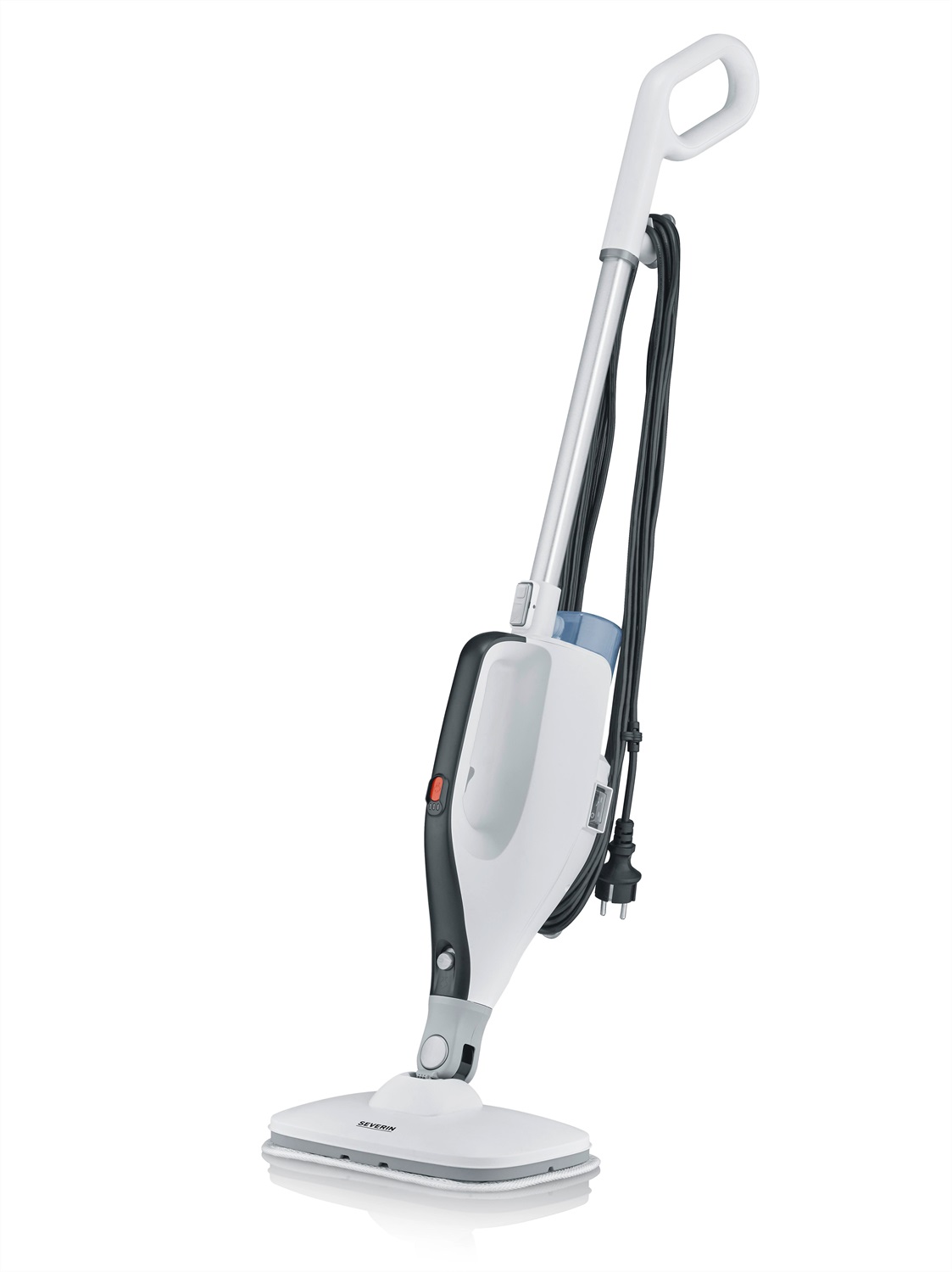 Severin SC 7145 - Aspirapolvere a bastone/vapore 2 in 1 Senza sacchetto Bianco, Secco e bagnato, 1400 W, Accessori multifunzione