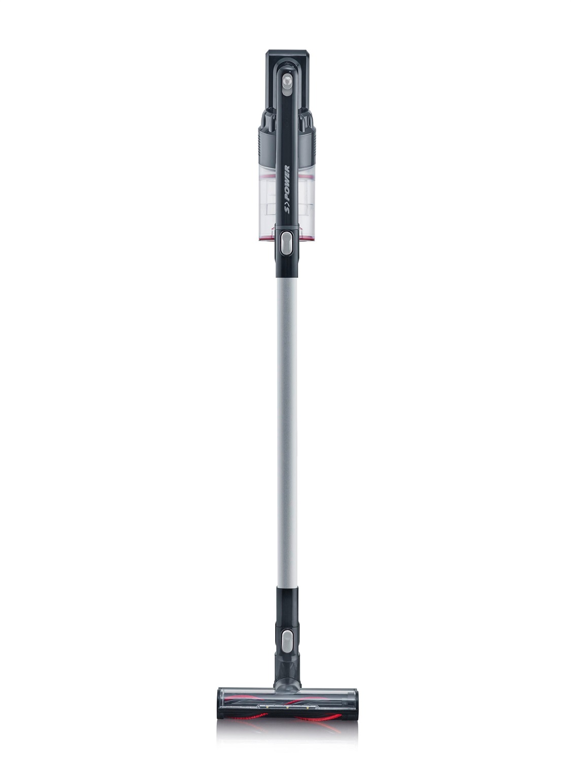 SEVERIN HV 7154 Scopa Elettrica Senza Filo 2 in 1, Autonomia Fino a 40 Minuti, Spazzola Elettrica ad Alta Velocità con Illuminazione a LED, Nero/Rosso