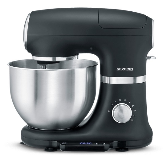 SEVERIN KM 3898 Robot da Cucina Multifunzione 1000 W, Capacità 5,5 L, Gancio per Impasto, Frusta e Sbattitore, Fino a 3 kg di Impasto per Dolci e 1,5 kg per Pane