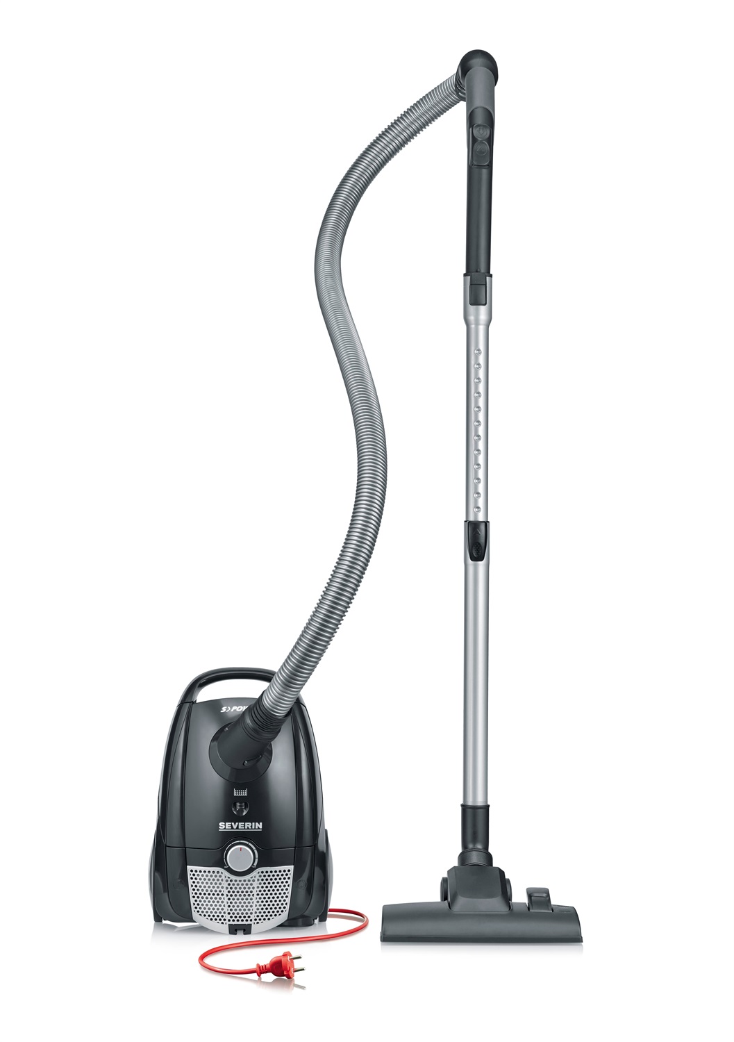 SEVERIN Aspirapolvere a Traino con Sacco 750 W, Capacità 2 L, Raggio d'Azione 8 m, Design Compatto per Tappeti e Pavimenti Duri, Colore Nero