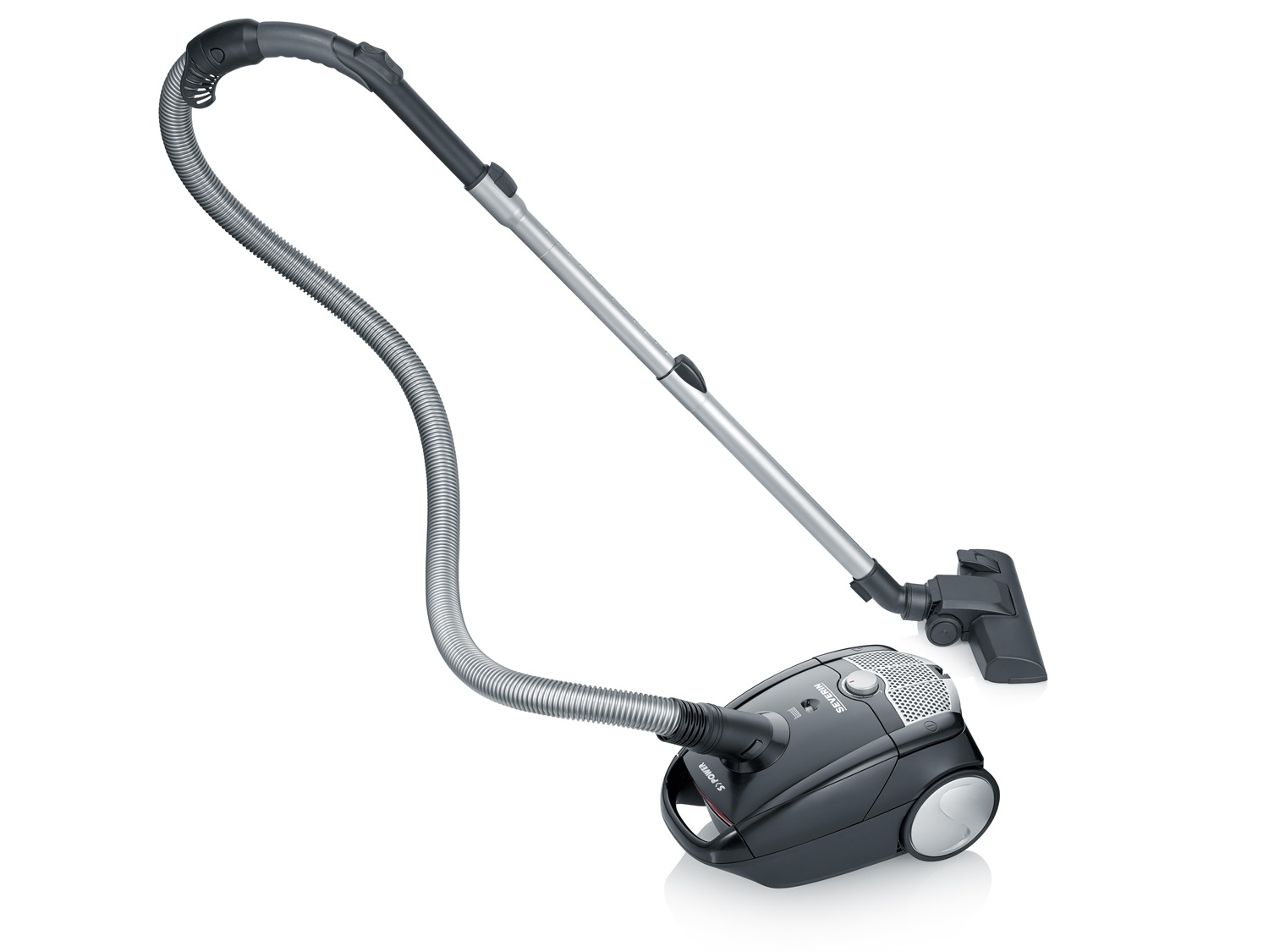 SEVERIN Aspirapolvere a Traino con Sacco 750 W, Capacità 2 L, Raggio d'Azione 8 m, Design Compatto per Tappeti e Pavimenti Duri, Colore Nero