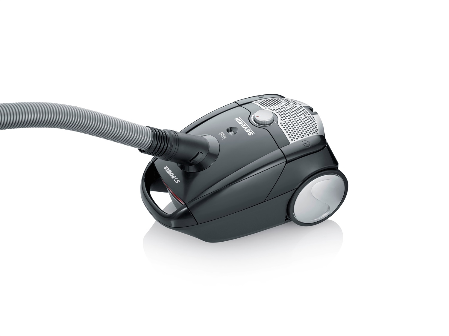 SEVERIN Aspirapolvere a Traino con Sacco 750 W, Capacità 2 L, Raggio d'Azione 8 m, Design Compatto per Tappeti e Pavimenti Duri, Colore Nero