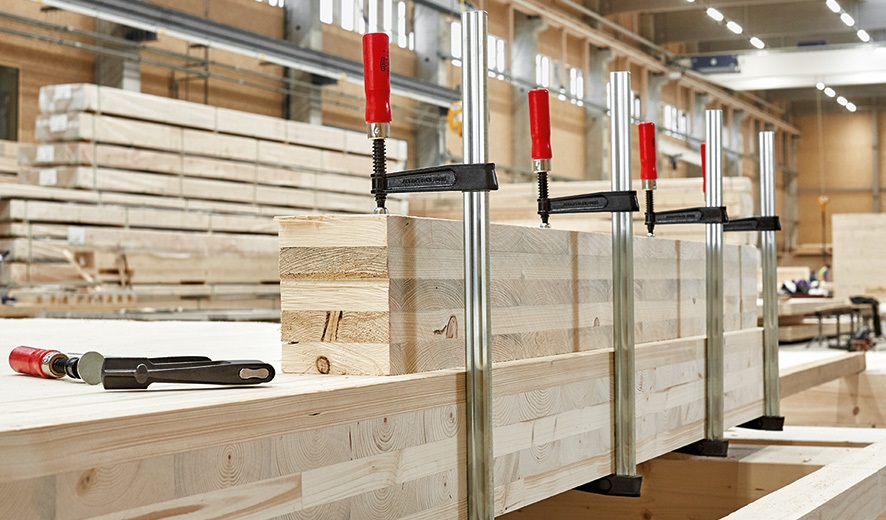 Bessey Apriete TKPN 1250x125mm - Morsetto con forza di serraggio fino a 6.500 N e impugnatura ergonomica in legno