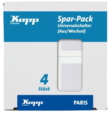 Kopp Interruttore Universale Paris 652602012 - Montaggio a Incasso, 10A, 250V, Plastica Bianca