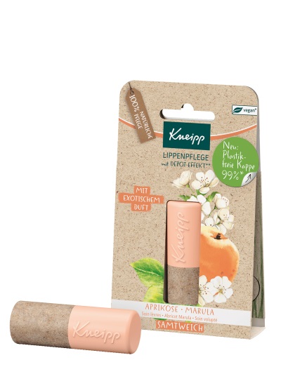 Kneipp Balsamo per Labbra Vellutate Unisex - Cura Nutriente con Olio di Nocciolo di Albicocca e Marula, 4,7 g