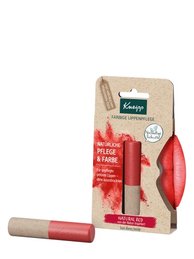 Kneipp Balsamo labbra colorato Natural Red 3,5 g - Cura naturale e colore per labbra curate