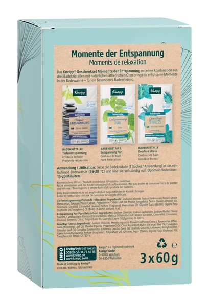 Kneipp Sale da bagno 60 g - Set Relaxation: Goodbye Stress, Pure Relaxation e Deep Relaxation