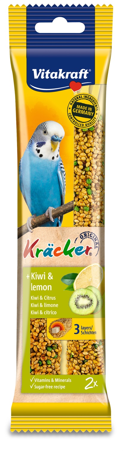 Vitakraft Kracker Snack per Pappagallini al Kiwi - 60 gr, Formato 2 Pezzi