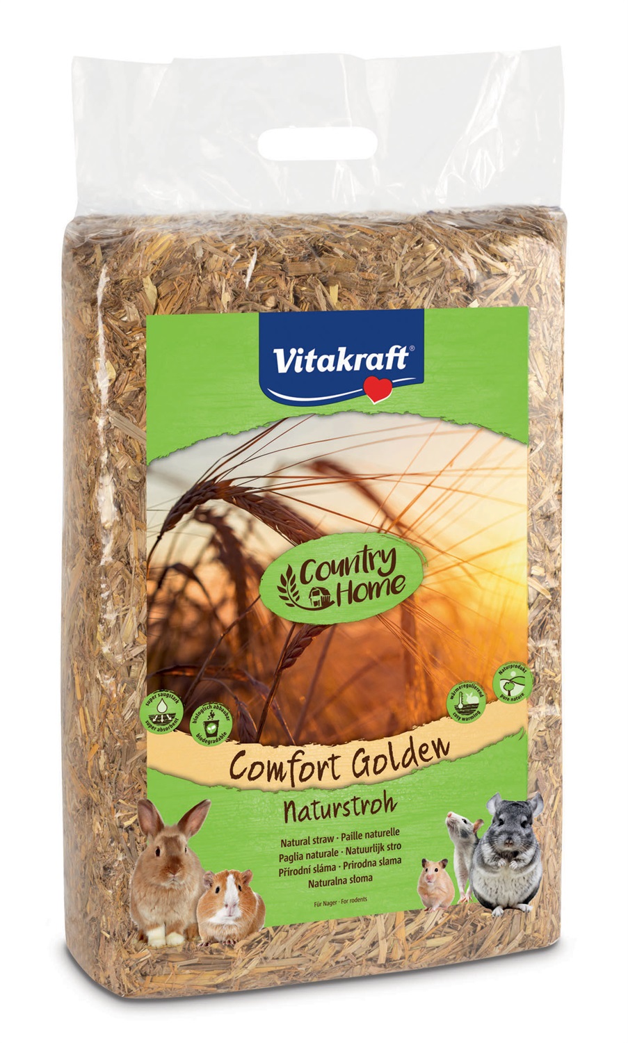 Vitakraft Paglia Naturale 30 lt - Lettiera Igienica e Assorbente per Roditori, Morbida e Termica