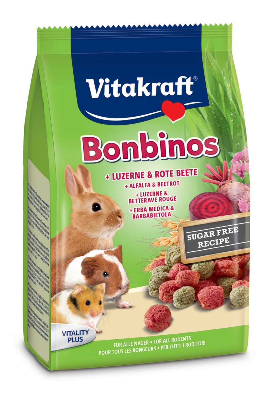 Vitakraft Dolcetti Bonbinos alla Barbabietola Rossa e Erba Medica per Roditori - 40 g