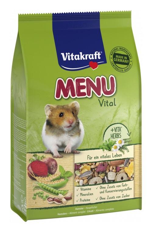 Vitakraft Menu Vital Criceti 400 g - Ricco di vitamine e nutrienti per la salute e vitalità del tuo criceto