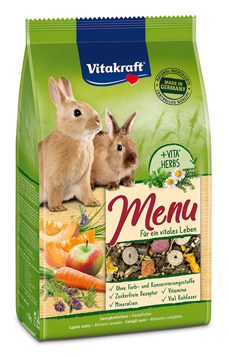 Vitakraft Menu Vital Conigli Nani 5 kg - Mangime Solido Privo di Zucchero con Semi, Cereali e Verdure