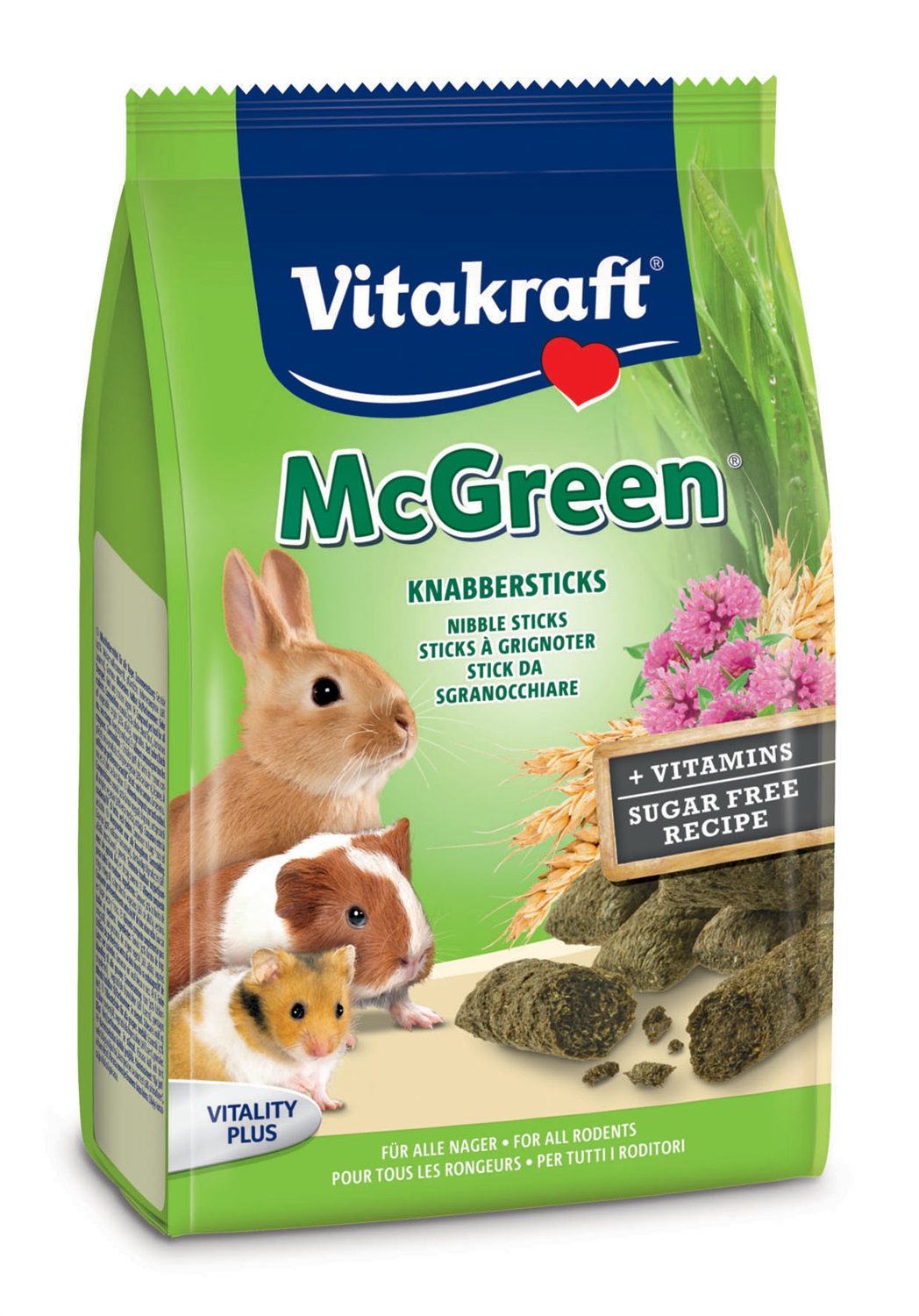 Vitakraft McGreen Sticks per Conigli Nani - Bastoncini di Erba Medica 50 gr, Snack Nutriente e Senza Zucchero
