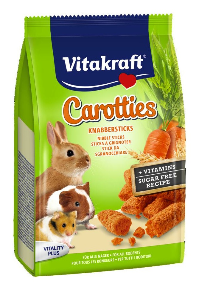 Vitakraft Carrotis - Snack Croccante per Animali di Piccola Taglia - Carote e Cereali - 50GR