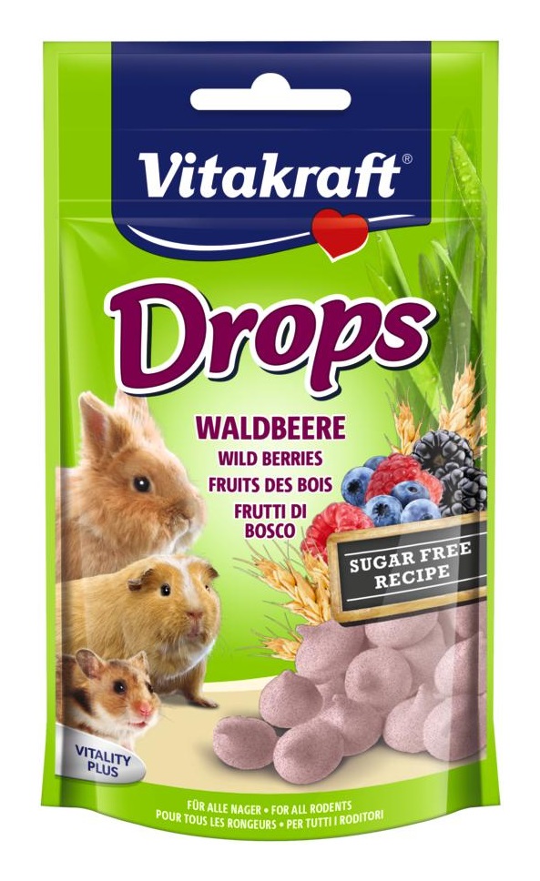 Vitakraft Drops per Roditori con Yogurt ai Frutti di Bosco - Snack Gustoso e Digeribile - 75g