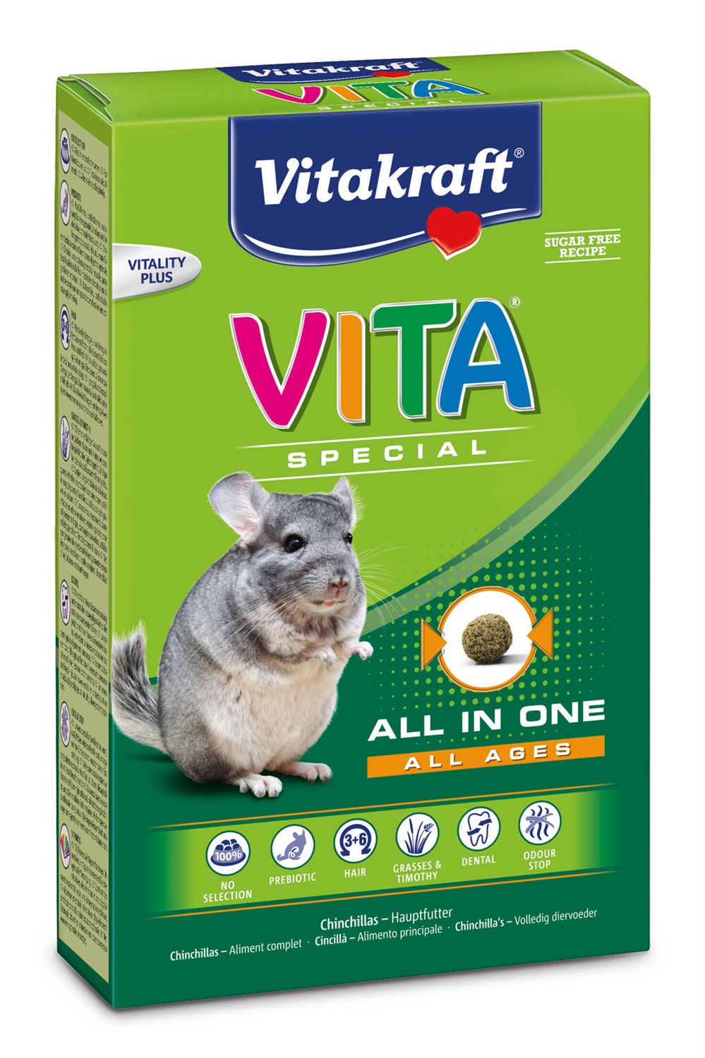 Vitakraft Vita Special All Ages - Alimento Completo per Cincillà con Erbe di Prato e Aromatiche, 600g
