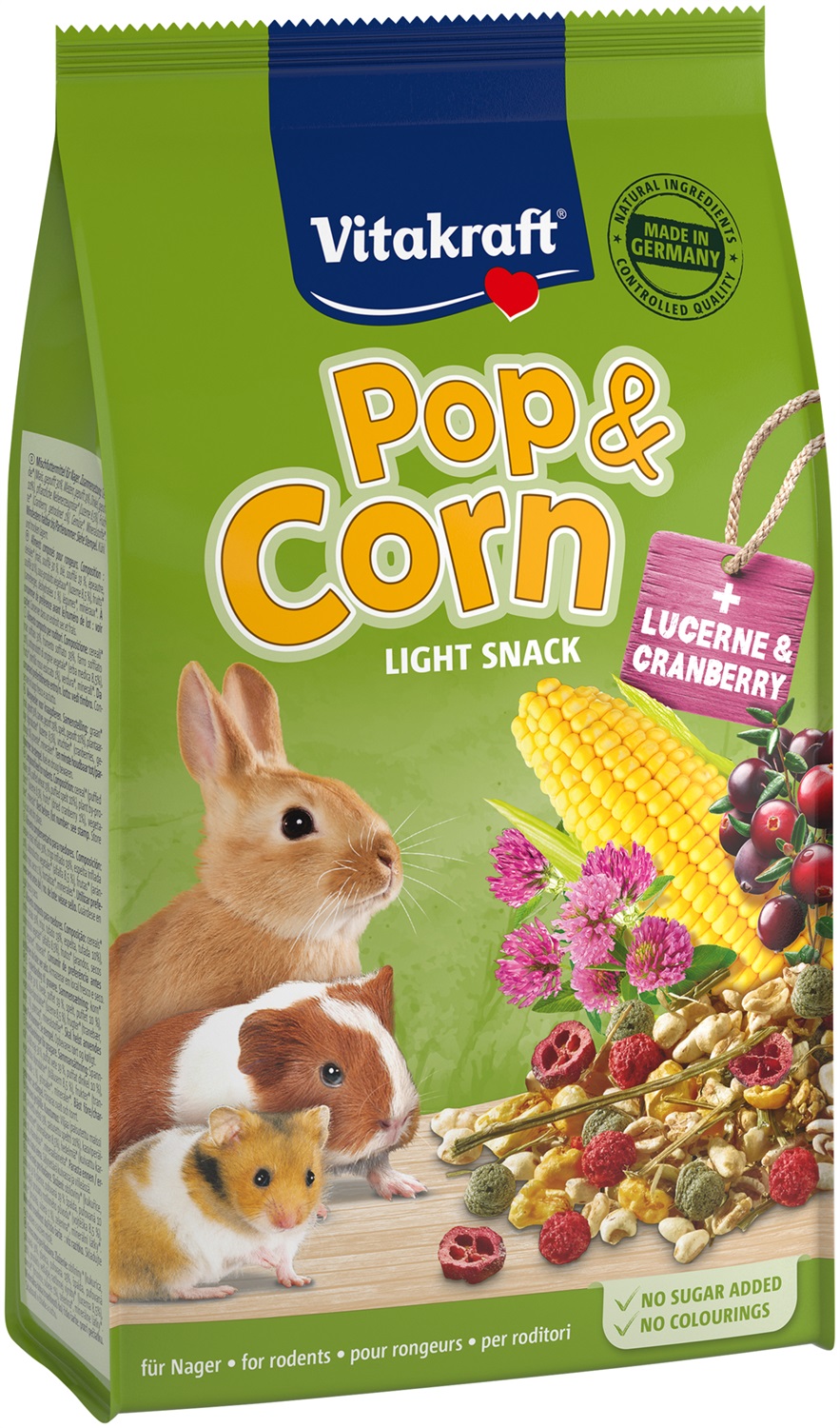 Vitakraft Pop E Corn per Conigli Nani - Snack Sano e Colorato 200GR