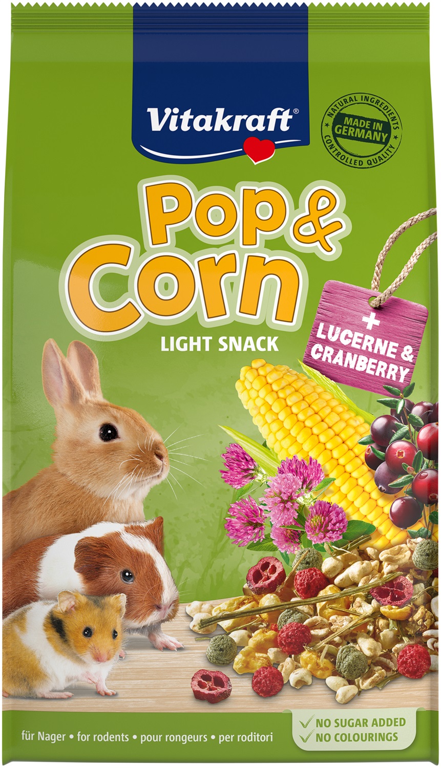Vitakraft Pop E Corn per Conigli Nani - Snack Sano e Colorato 200GR