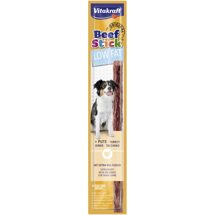 Vitakraft Beef Stick Low Fat - Snack per Cani 12 g con L-Carnitina e Contenuto di Carne > 94%