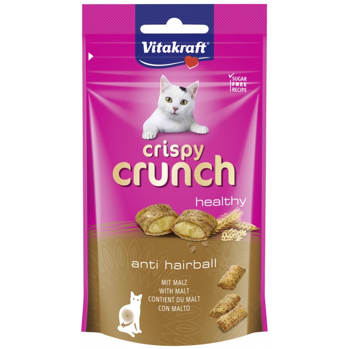 Vitakraft Crispy Crunch con Ripieno di Malto per Gatti - Snack Croccanti 60 g