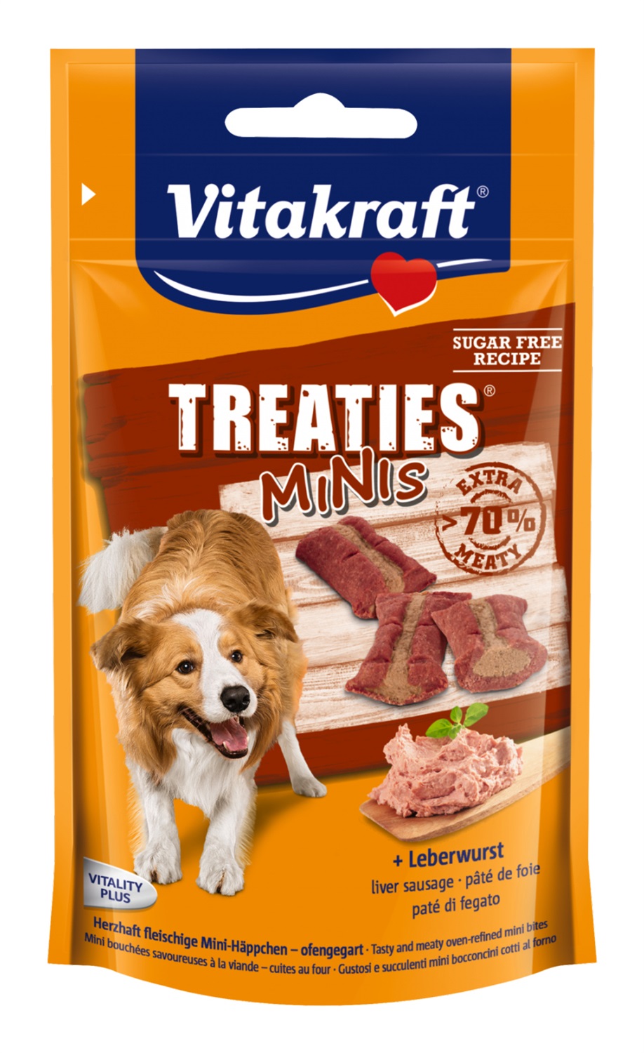 Vitakraft Treaties Bits Mini Salsiccia di Fegato - Snack per Cani 48 g