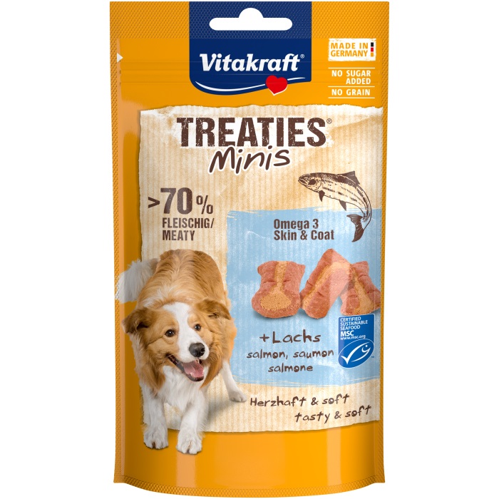 Vitakraft Treaties Minis Snack per Cani al Salmone con Omega 3 - 48 g