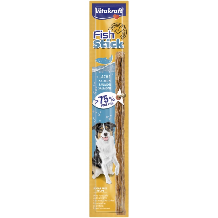 Vitakraft Fish Stick Salmone 15 g - Snack per Cani con oltre il 75% di Pesce, Ricco di Omega-6 e Vitamine